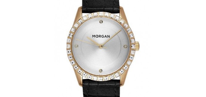 Montres & Co: Montre femme bracelet en cuir façon reptile cadran doré serti Morgan à 44,50€ au lieu de 89€