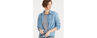 Ralph Lauren: Chemise femme en lin style décontractée à col boutonné d'une valeur de 64,50€ au lieu de 129€ 