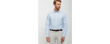 Brice: Chemise homme manches longues coupe regular bleu ciel au prix de 11,99€ au lieu de 39,95€