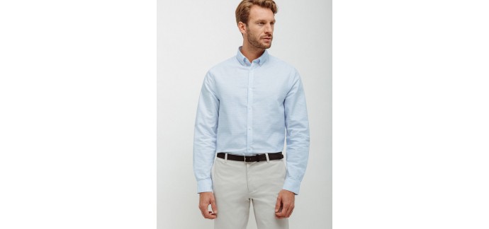 Brice: Chemise homme manches longues coupe regular bleu ciel au prix de 11,99€ au lieu de 39,95€