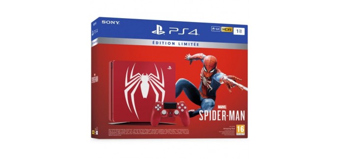 Cdiscount: [Précommande] PS4 1To Rouge Marvel's Spider-Man Limited Edition + Jeu Marvel's Spider-Man à 344,99€