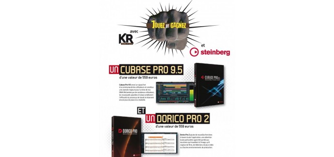 KR home-studio: 1 Cubase Pro 9.5 et 1 Dorico Pro 2 à gagner