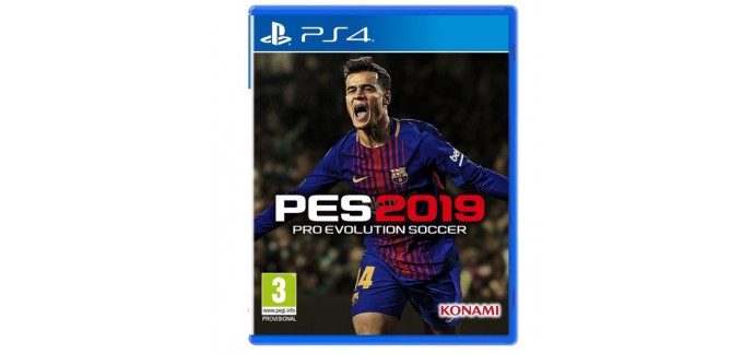 Rakuten: [Précommande] Jeu PS4 - Pro Evolution Soccer 2019 (PES 2019), à 39,99€ au lieu de 59,99€