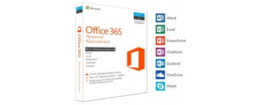 Amazon: Abonnement Microsoft Office 365 Personnel (1 PC Windows ou Mac + 1 tablette) 1 an à 36,15€