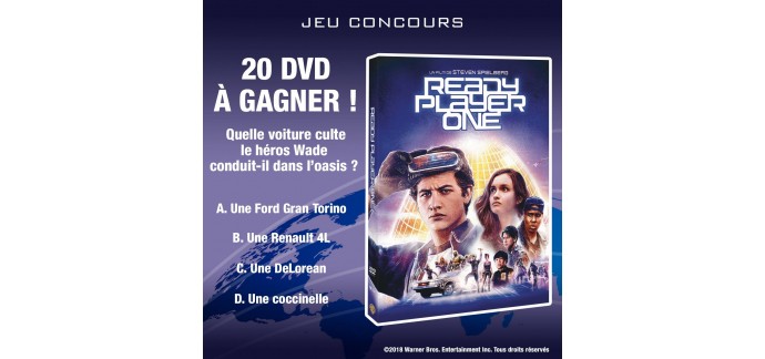 Cora: A Gagner : Des DVD de Ready Player One