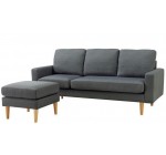 Cdiscount: Canapé d'angle Scandinave réversible 3 places tissu gris à 249,99€ au lieu de 499,99€