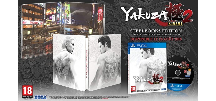Amazon: [Précommande] Jeu PS4 Yakuza kiwami 2 - Edition SteelBook à 39,99€ 