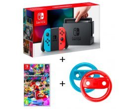 Auchan: Console Nintendo Switch Joy-Con Néon + Mario Kart 8 + Volants à 344,99€