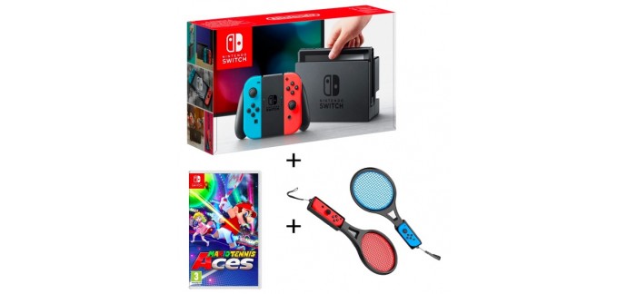 Auchan: Console Nintendo Switch Joy-con Néon + Mario Tennis Aces + Raquettes à 344,99€