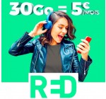 Showroomprive: Forfait Mobile RED by SFR Appels, SMS & MMS illimités + 30Go d'Internet à 5€ par mois à vie
