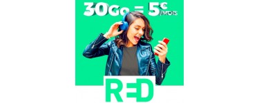 Showroomprive: Forfait Mobile RED by SFR Appels, SMS & MMS illimités + 30Go d'Internet à 5€ par mois à vie
