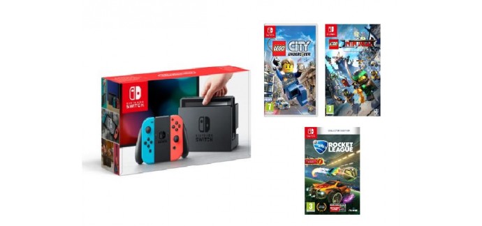 Auchan: Nintendo Switch Joy-Con Néon + Lego Ninjago + Lego City Undercover + Rocket League à 349,99€