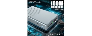 Amazon: Powerbank 20000mAh 220V / 230V AC 100W pour MacBook à 168,98€ au lieu de 199,98€