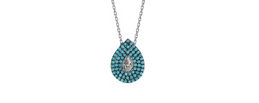 1001 Bijoux: Petit collier en argent et turquoise en promo