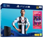 Auchan: [Précommande] Console PS4 Pro Noire 1 To + Fifa 19 - Edition Standard, à 389,9€ au lieu de 439,99€