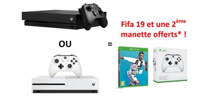 Boulanger: Pack Xbox One S 1To + 3 manettes + FIFA 19 à 249,99€