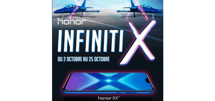 Honor:  1 vol en avion de chasse L39 à Reims Prunay et 10 smartphones Honor 8X à gagner