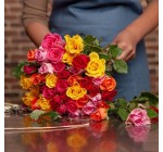 Aquarelle: Livraison du bouquet de roses Arlequin offerte 