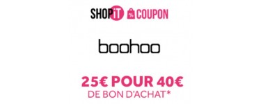 Showroomprive: Payez 25€ le bon d'achat Boohoo d'un montant de 40€