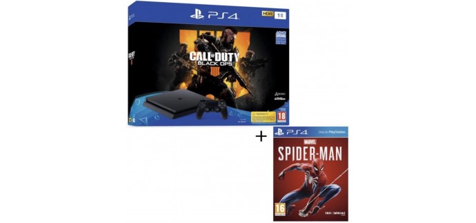 Cdiscount: Pack PS4 1 To Noire + 2 jeux PS4 : Call of Duty Black Ops 4 + Marvel's Spider-Man à 349,99€