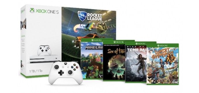 Microsoft: Pack Xbox One S 1 To Rocket League  + 2e manette + 4 jeux à 299 €