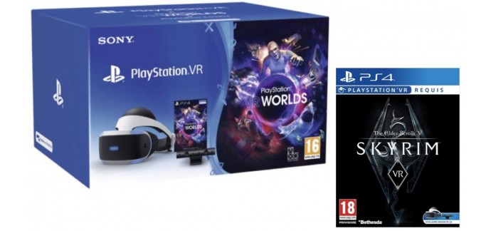 Micromania: -30€ + le jeu Skyrim offert pour l'achat d'un casque Playstation VR V2 + camera V2+ VR Worlds 