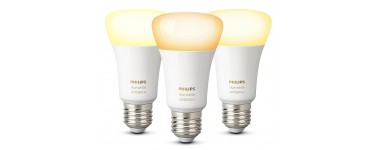 Amazon: Lot de 3 Ampoules connectées Philips Hue White Ambiance E27 à 54,90€