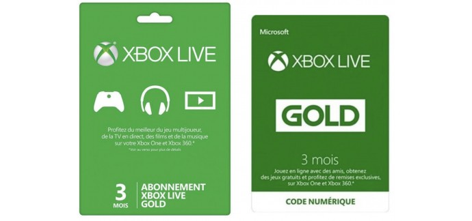 Micromania:  3 mois d'abonnement au Xbox Live achetés = 3 mois d'abonnement offerts