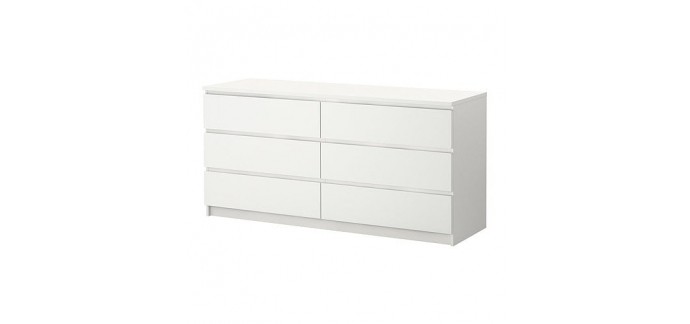 IKEA: Commode 6 tiroirs, blanc MALM à 99€ 