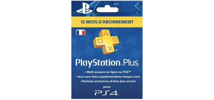 Fnac: Abonnement 12 mois Playstation Plus  à 42€ 