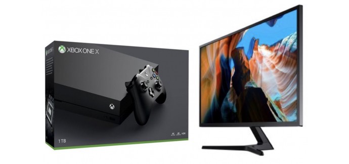 Fnac: Console Xbox One X + écran Samsung 31.5 U32J590UQUXEN à 649€