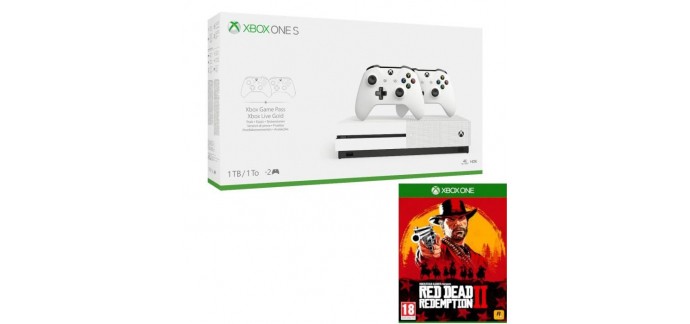 Cdiscount: Console Xbox One S 1To + 2 manettes + Jeu Red Dead Redemption 2 à 249,99€