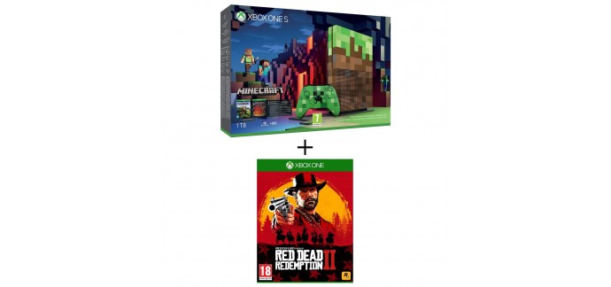 Auchan: Console Xbox One S 1To Limited Edition Minecraft + Red Dead Redemption 2 à 249€