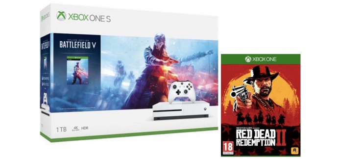 Boulanger: Xbox One S 1To + 2 jeux (Battlefields V Edition Deluxe et Red Dead Redemption 2) à 249,99€