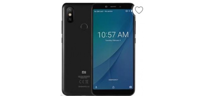 Cdiscount: Smartphone- XIAOMI Mi A2 128 Go Version Globale Noir, à 229,98€ au lieu de 289,98€