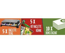 Kühne: 5 appareils à raclette Tefal, 5 kits Raclette Kühne, 10 bons d’achat à gagner