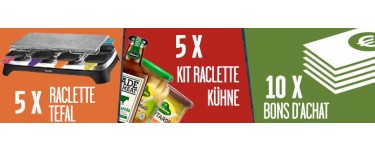 Kühne: 5 appareils à raclette Tefal, 5 kits Raclette Kühne, 10 bons d’achat à gagner