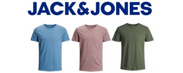JACK & JONES: 3 t-shirts basiques en coton bio pour 30€ (20 coloris au choix)