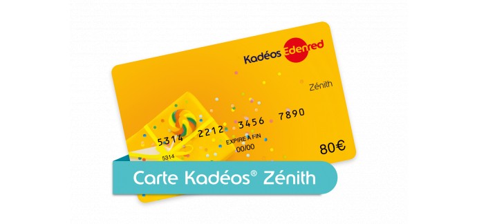 Kadéos Edenred: 78 cartes cadeaux Kadéos Zénith d'une valeur de 50€ à gagner
