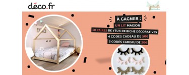 DECO.fr: 1 lit maison, 4 codes cadeau de 50€, 5 codes cadeau de 20€, 10 yeux de biche décoratives à gagner