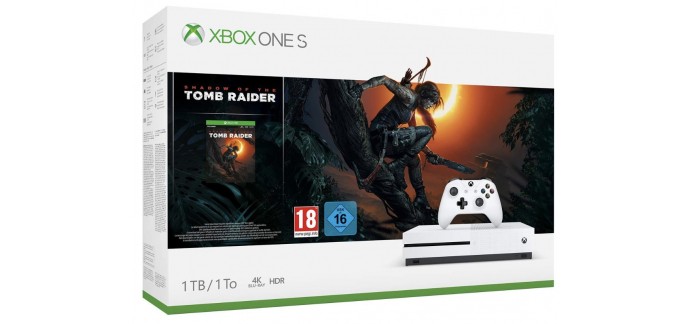 Amazon: Console Xbox One S 1 To + jeu Shadow Of The Tomb Raider à 249,90€