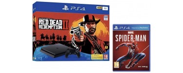 Amazon: Pack PS4 1 To + 2 jeux (Red Dead Redemption et Marvel's Spiderman) à 299,99€