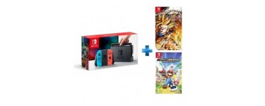 Rue du Commerce: Console Nintendo Switch Couleurs + Mario & Lapins Crétins + Dragon Ball FighterZ à 347,39€