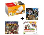 Cdiscount: Console New 2DS XL Blanche et Orange + 3 jeux à 128,99€