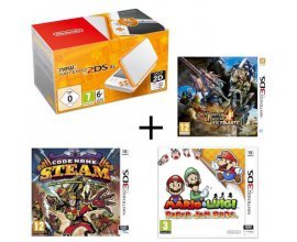 Cdiscount: Console New 2DS XL Blanche et Orange + 3 jeux à 128,99€