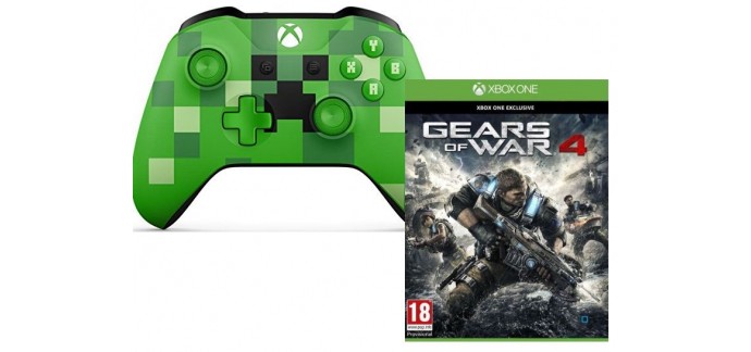 Amazon: Manette sans fil pour Xbox Edition Limitée Minecraft Creeper + code Gears of War 4 à 39,99€ 