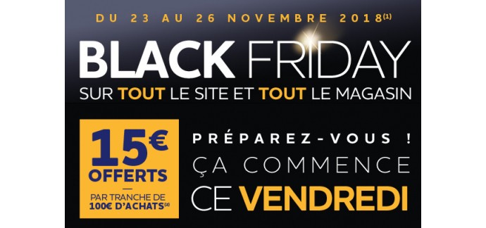 Norauto: 15€ offerts en bons d'achat par tranche de 100€ acheté en ligne ou en magasin pour Black Friday