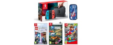 Cdiscount: Pack Nintendo Switch Néon + 3 jeux + Housse Mario à 399,39€ 