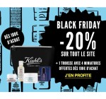 Kiehl's: 1 trousse avec 4 miniatures et -20% sur tout le site dès 100€ d'achat pour Black Friday