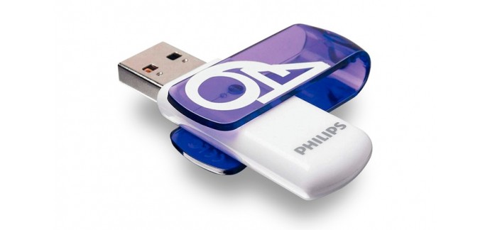 Groupon: Black Friday : Clé USB 2.0 Vivid Edition Philips 64 GB à 12,11€ au lieu de 68,67€